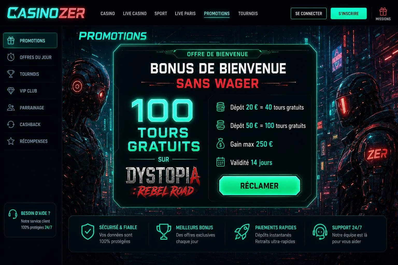 Support et sécurité — Casinozer